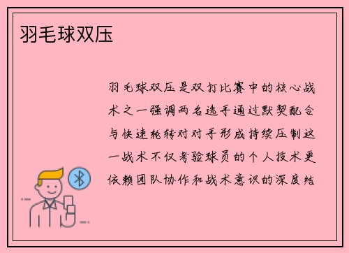 羽毛球双压